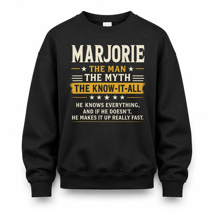 MARJORIE TM90-K04-125 - NAME Legendary Know-It-All Personalized Funny Shirt