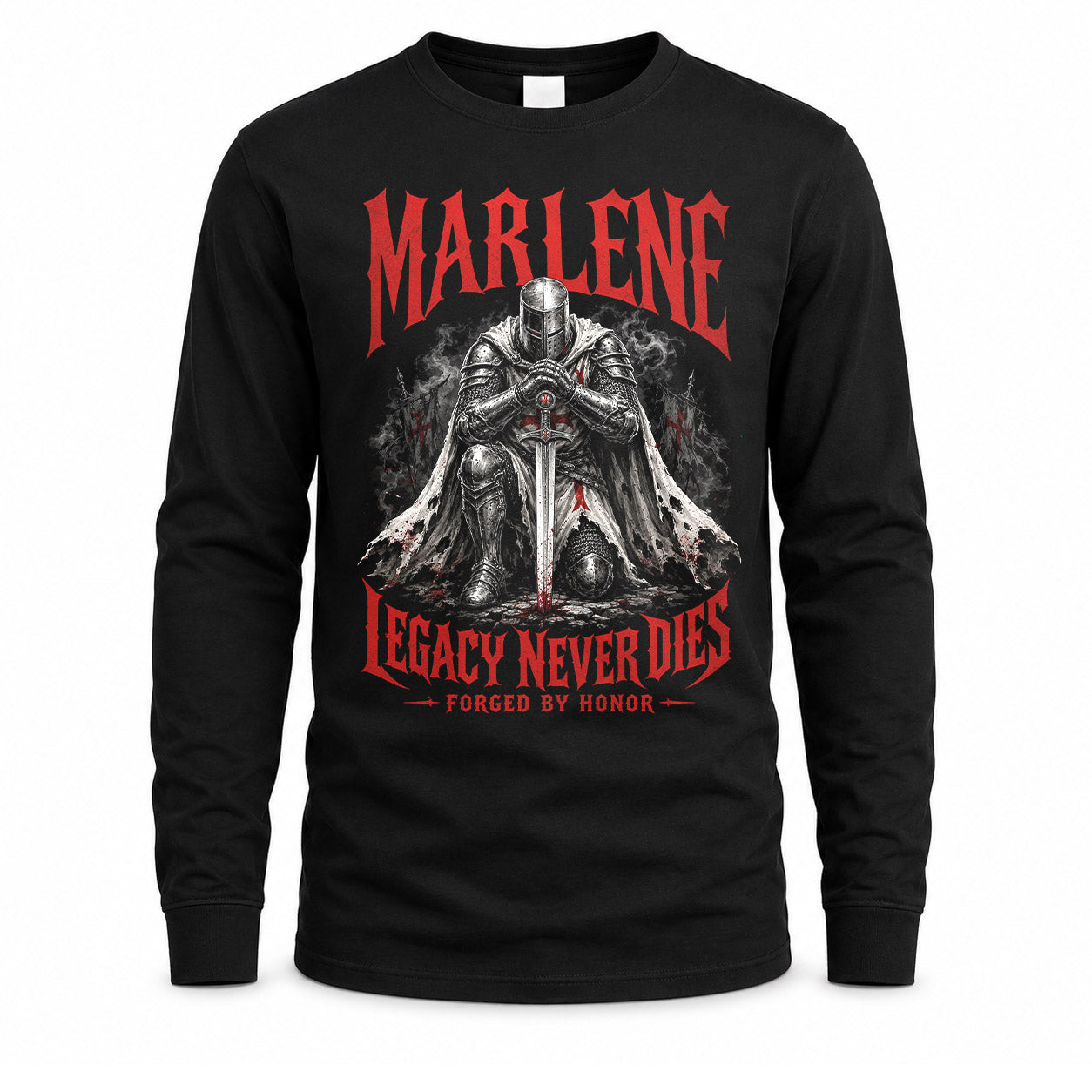 MARLENE HS90-K04-109 - NAME Legacy Never Dies Forged By Honor Personalized Knight