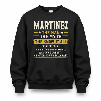 MARTINEZ TM90-K04-125 - NAME Legendary Know-It-All Personalized Funny Shirt