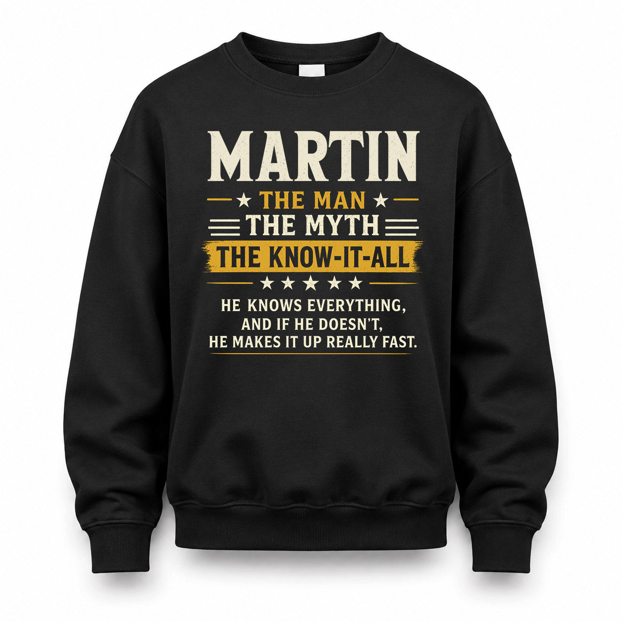 MARTIN TM90-K04-125 - NAME Legendary Know-It-All Personalized Funny Shirt