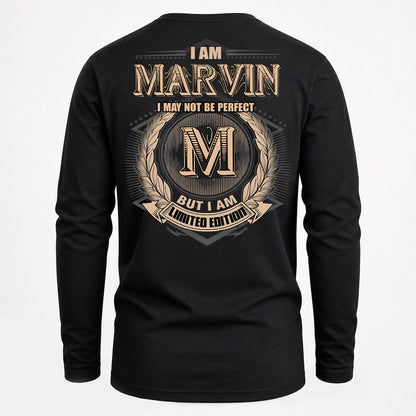 MARVIN PH55-T25-Personalized Name Quote Apparel “I Am NAME May Not Be Perfect But I Am Limited Edition”