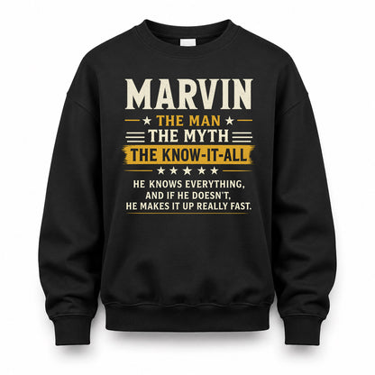 MARVIN TM90-K04-125 - NAME Legendary Know-It-All Personalized Funny Shirt