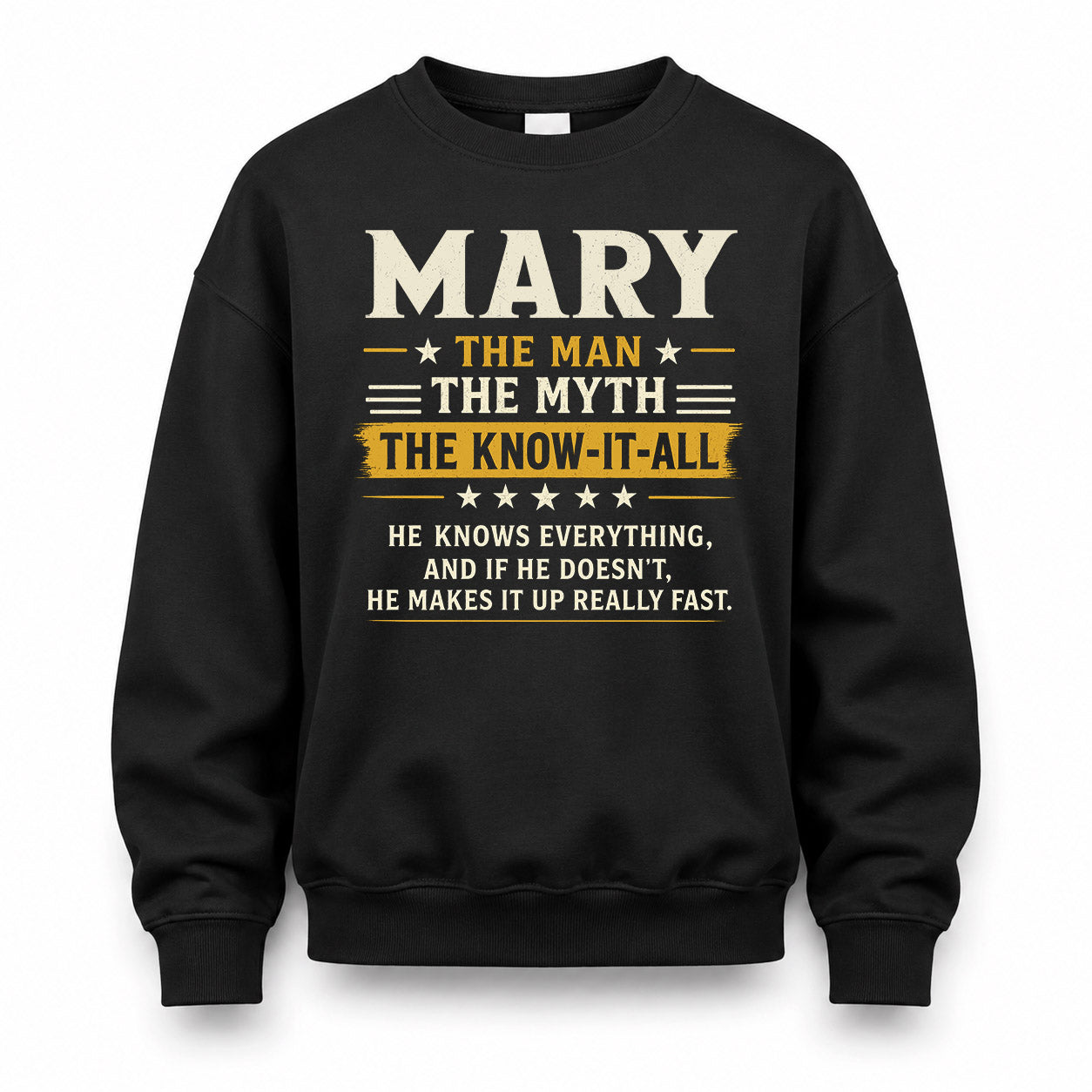 MARY TM90-K04-125 - NAME Legendary Know-It-All Personalized Funny Shirt