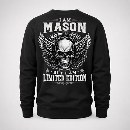 MASON P01-K24-229 – Personalized Skull Graphic Apparel “I Am NAME I May Not Be Perfect But I Am Limited Edition”