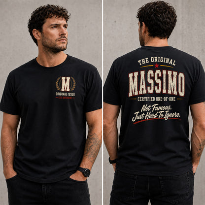 MASSIMO W68-F2-168 – Personalized Original Issue Apparel “The Original NAME Certified One-of-One"