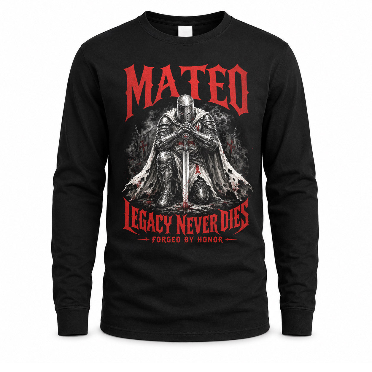 MATEO HS90-K04-109 - NAME Legacy Never Dies Forged By Honor Personalized Knight