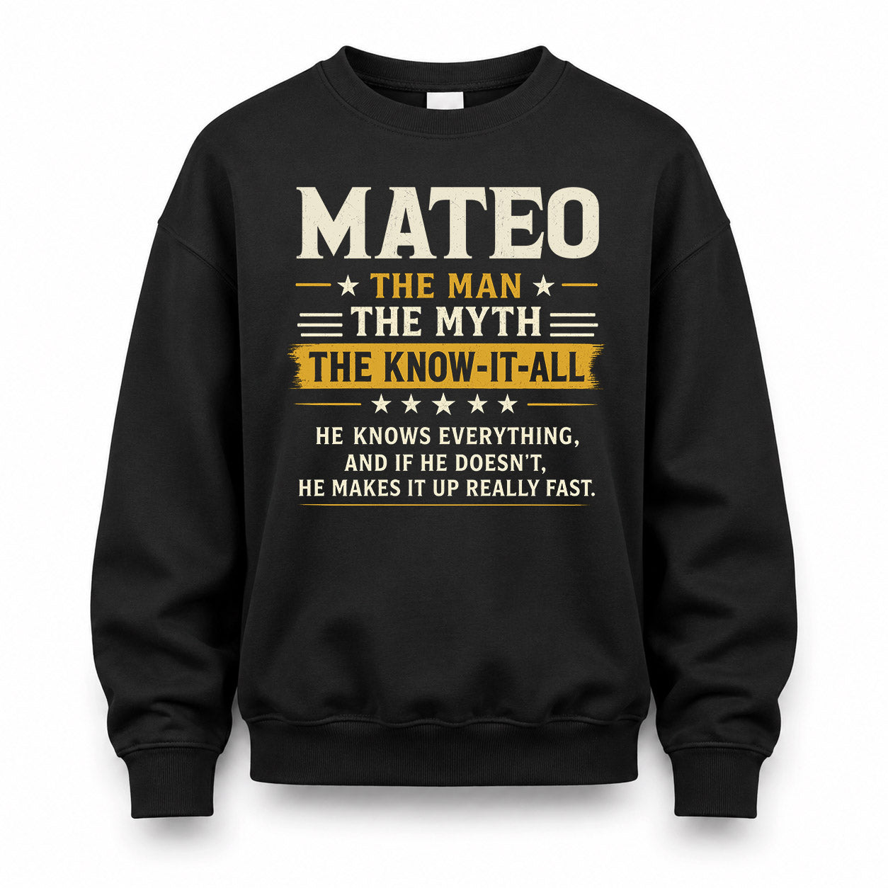 MATEO TM90-K04-125 - NAME Legendary Know-It-All Personalized Funny Shirt