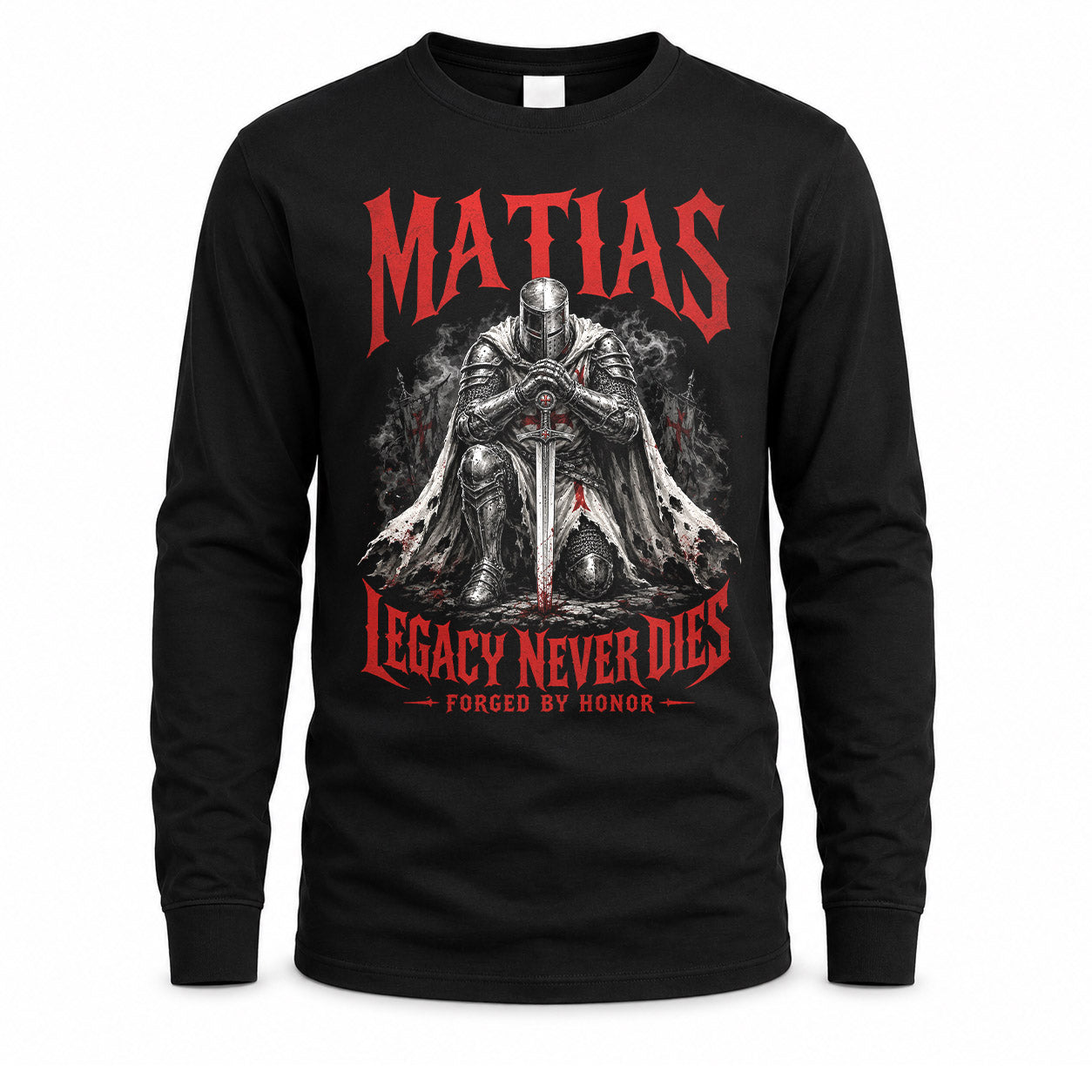 MATIAS HS90-K04-109 - NAME Legacy Never Dies Forged By Honor Personalized Knight