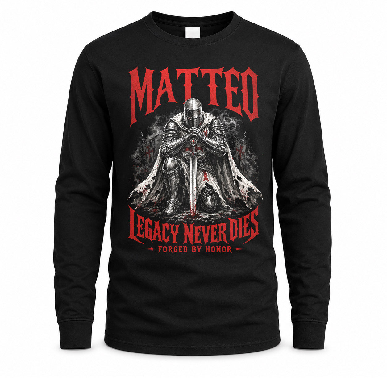 MATTEO HS90-K04-109 - NAME Legacy Never Dies Forged By Honor Personalized Knight
