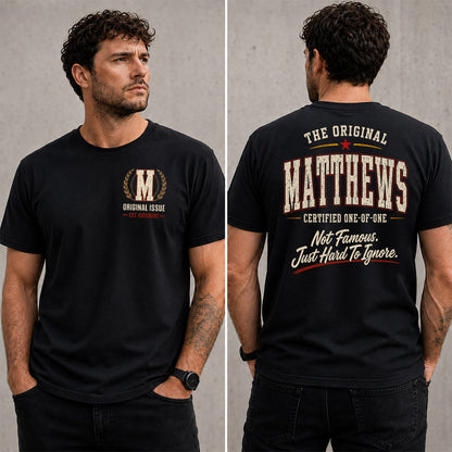 MATTHEWS W68-F2-168 – Personalized Original Issue Apparel “The Original NAME Certified One-of-One"