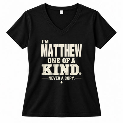 MATTHEW P6-K4-228 Personalized Funny Quote Apparel “I’m NAME – One of a Kind, Never a Copy”