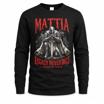 MATTIA HS90-K04-109 - NAME Legacy Never Dies Forged By Honor Personalized Knight