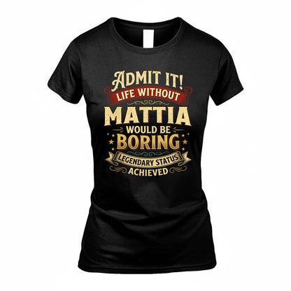 MATTIA TP65-K5-268–Personalized Funny Quote Apparel “Life Without NAME Would Be Boring”