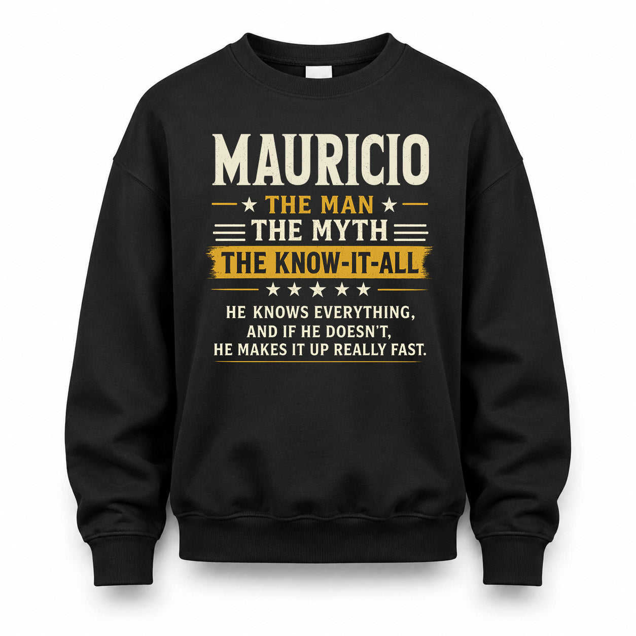 MAURICIO TM90-K04-125 - NAME Legendary Know-It-All Personalized Funny Shirt