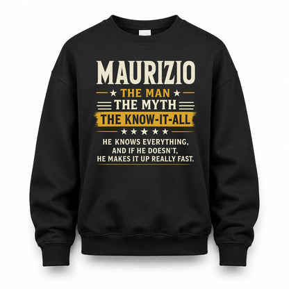MAURIZIO TM90-K04-125 - NAME Legendary Know-It-All Personalized Funny Shirt