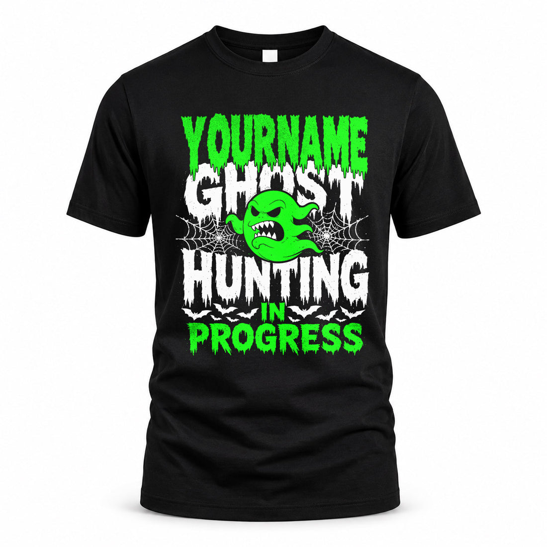 YOUR NAME HW22-K06-109 - NAME Ghost Hunting In Progress Personalized Halloween Shirt