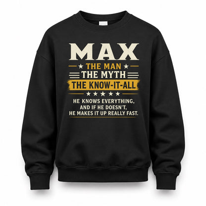 MAX TM90-K04-125 - NAME Legendary Know-It-All Personalized Funny Shirt