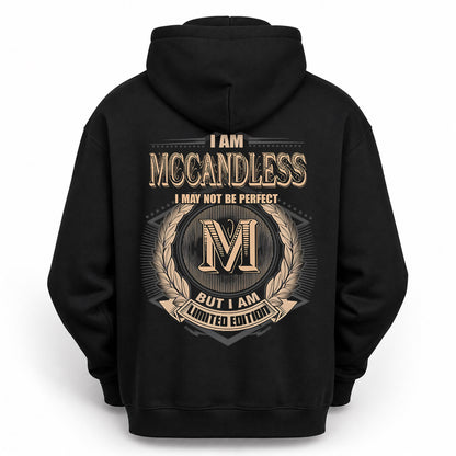 MCCANDLESS PH55-T25-Personalized Name Quote Apparel “I Am NAME May Not Be Perfect But I Am Limited Edition”