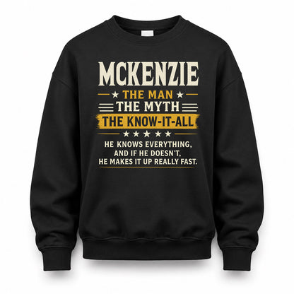 MCKENZIE TM90-K04-125 - NAME Legendary Know-It-All Personalized Funny Shirt