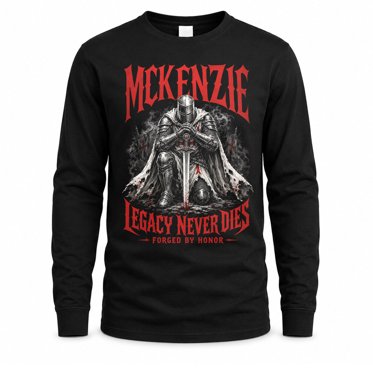 MCKENZIE HS90-K04-109 - NAME Legacy Never Dies Forged By Honor Personalized Knight