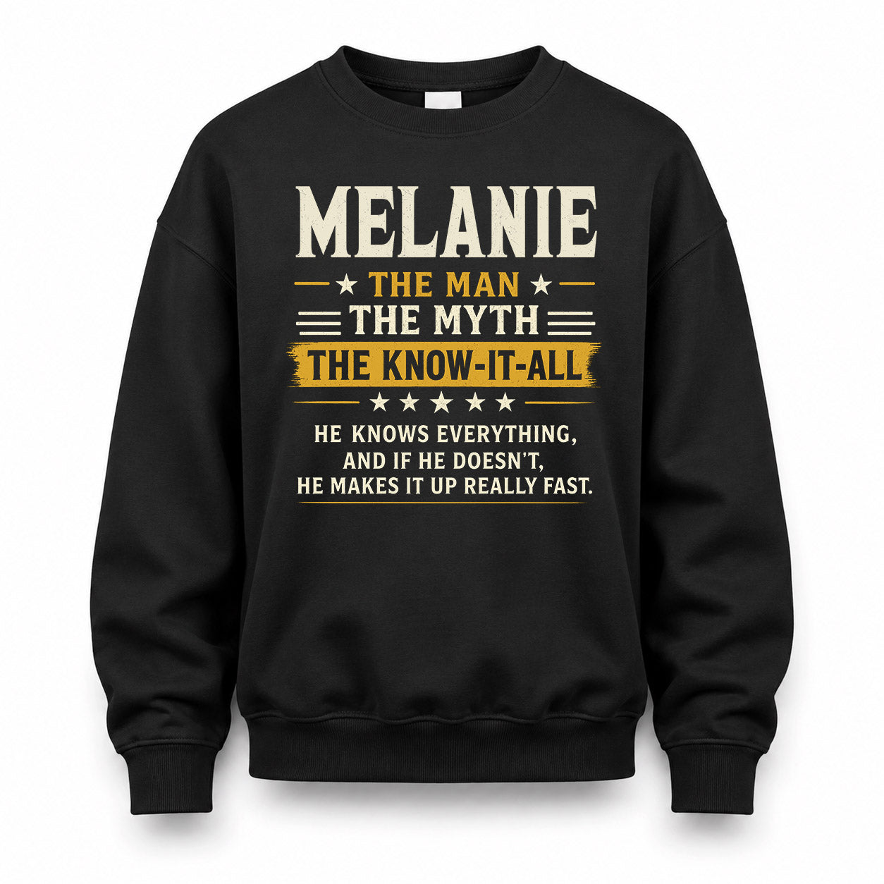 MELANIE TM90-K04-125 - NAME Legendary Know-It-All Personalized Funny Shirt