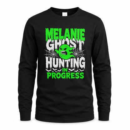 MELANIE HW22-K06-109 - NAME Ghost Hunting In Progress Personalized Halloween Shirt