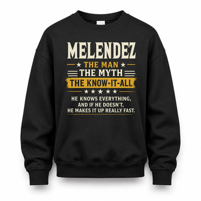 MELENDEZ TM90-K04-125 - NAME Legendary Know-It-All Personalized Funny Shirt