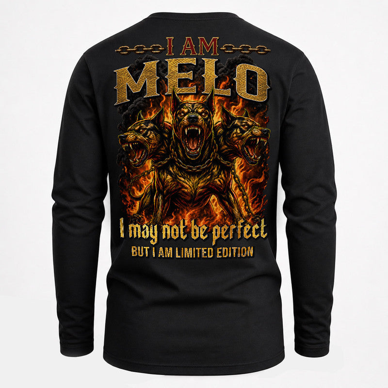 MELO MP88-F2-168–Personalized Bold Quote Apparel “I Am NAME I May Not Be Perfect But I Am Limited Edition