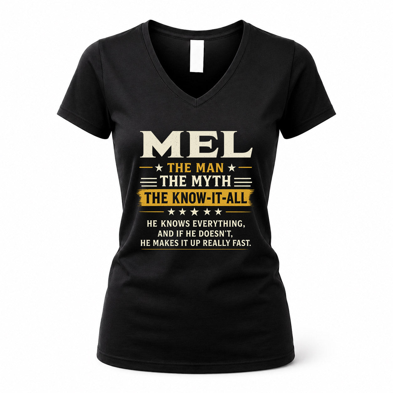 MEL TM90-K04-125 - NAME Legendary Know-It-All Personalized Funny Shirt