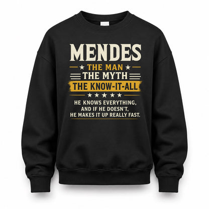 MENDES TM90-K04-125 - NAME Legendary Know-It-All Personalized Funny Shirt