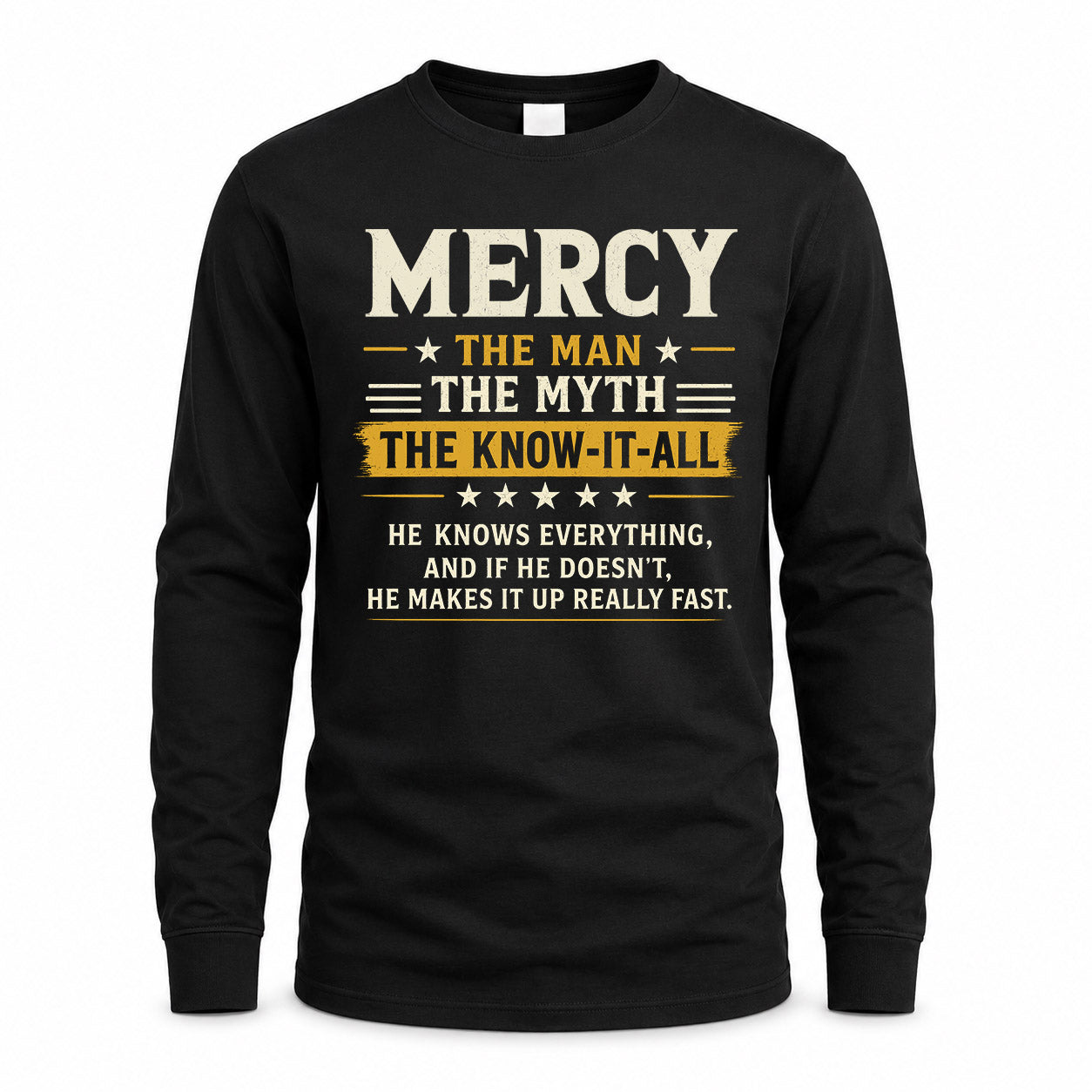 MERCY TM90-K04-125 - NAME Legendary Know-It-All Personalized Funny Shirt