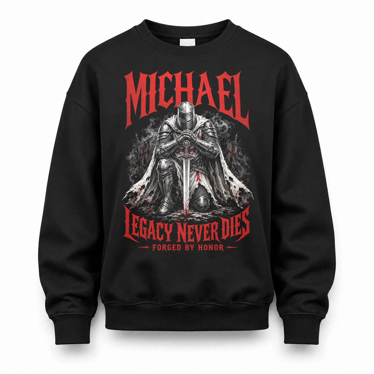 MICHAEL HS90-K04-109 - NAME Legacy Never Dies Forged By Honor Personalized Knight
