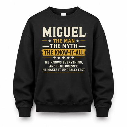 MIGUEL TM90-K04-125 - NAME Legendary Know-It-All Personalized Funny Shirt