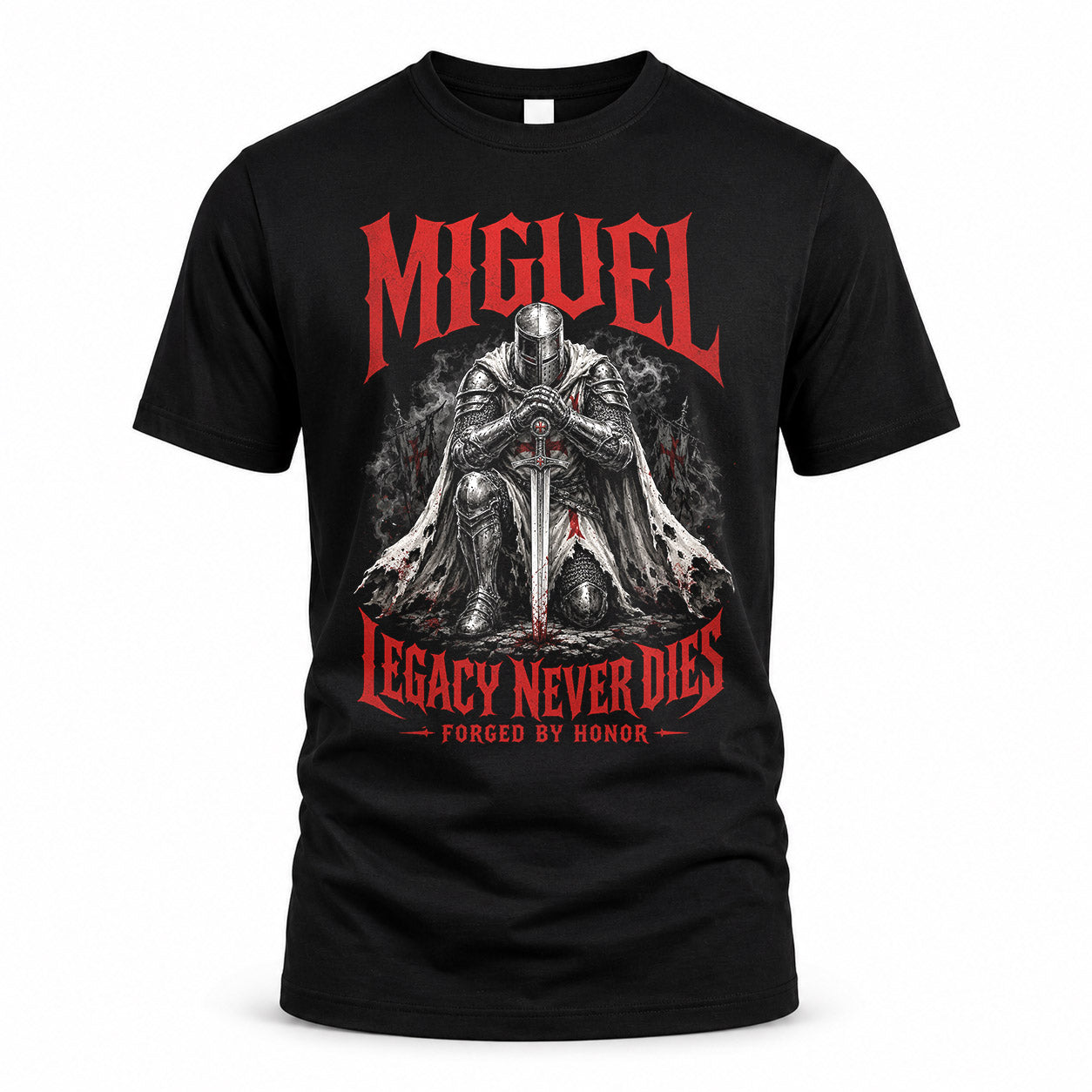 MIGUEL HS90-K04-109 - NAME Legacy Never Dies Forged By Honor Personalized Knight