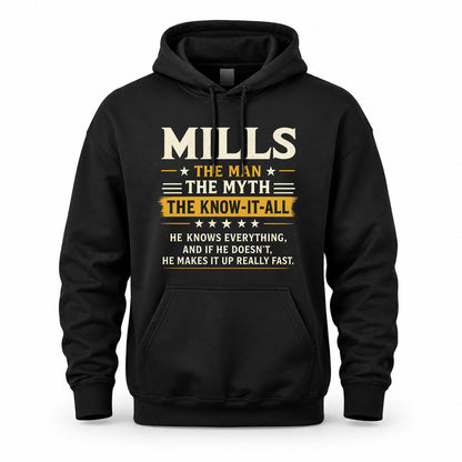 MILLS TM90-K04-125 - NAME Legendary Know-It-All Personalized Funny Shirt