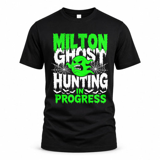MILTON HW22-K06-109 - NAME Ghost Hunting In Progress Personalized Halloween Shirt