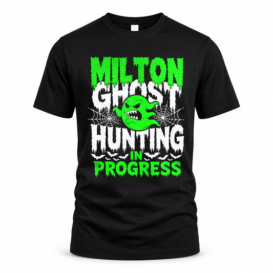 MILTON HW22-K06-109 - NAME Ghost Hunting In Progress Personalized Halloween Shirt