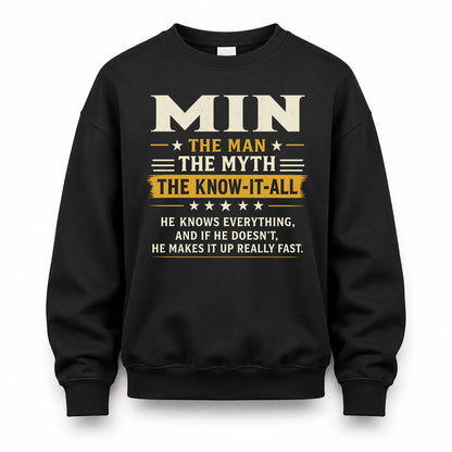 MIN TM90-K04-125 - NAME Legendary Know-It-All Personalized Funny Shirt