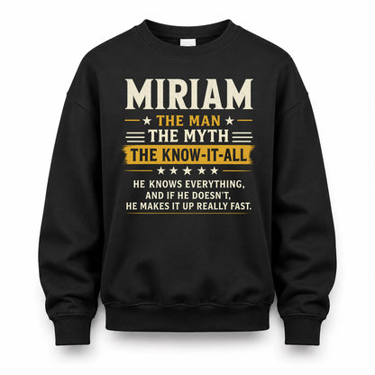 MIRIAM TM90-K04-125 - NAME Legendary Know-It-All Personalized Funny Shirt