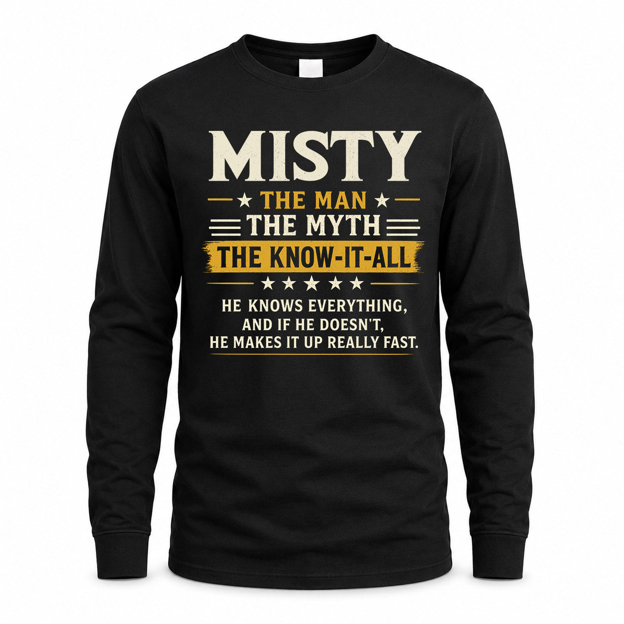 MISTY TM90-K04-125 - NAME Legendary Know-It-All Personalized Funny Shirt