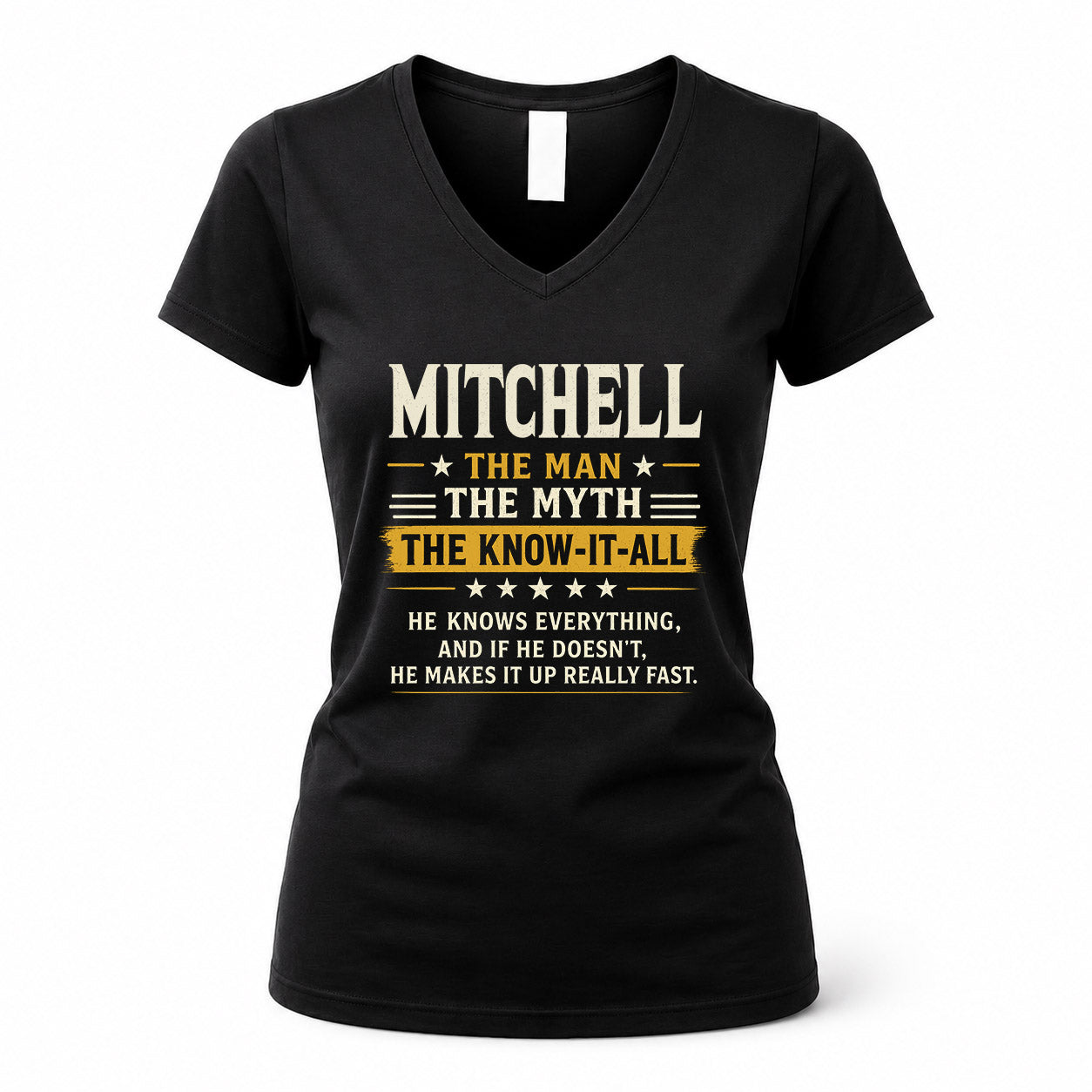 MITCHELL TM90-K04-125 - NAME Legendary Know-It-All Personalized Funny Shirt