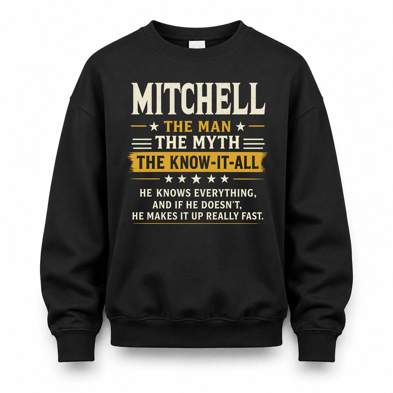 MITCHELL TM90-K04-125 - NAME Legendary Know-It-All Personalized Funny Shirt