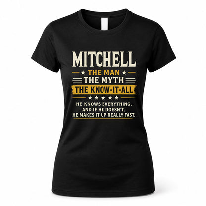 MITCHELL TM90-K04-125 - NAME Legendary Know-It-All Personalized Funny Shirt