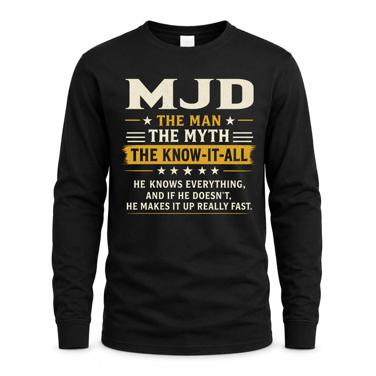 MJD TM90-K04-125 - NAME Legendary Know-It-All Personalized Funny Shirt