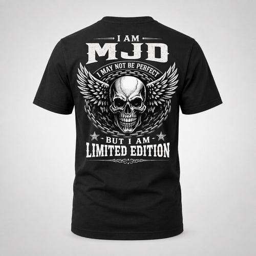 MJD P01-K24-229 – Personalized Skull Graphic Apparel “I Am NAME I May Not Be Perfect But I Am Limited Edition”