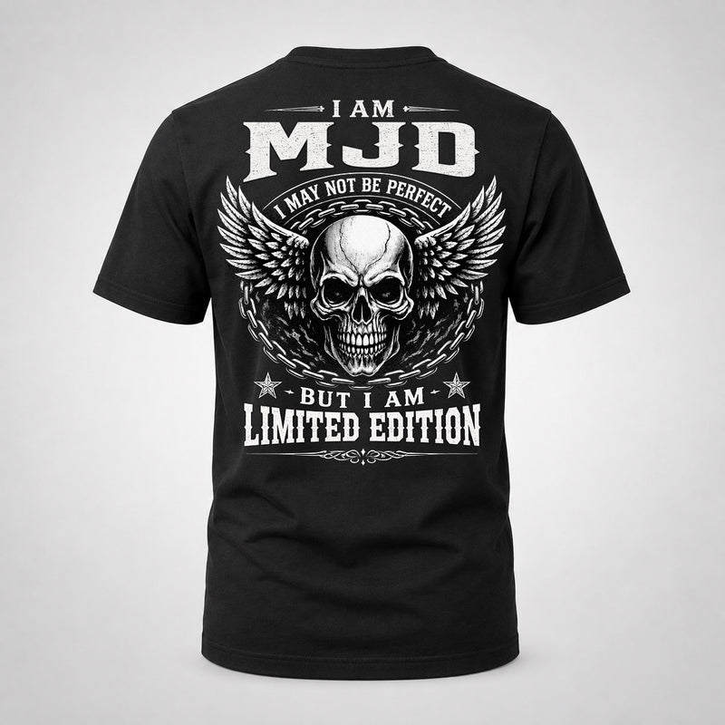 MJD P01-K24-229 – Personalized Skull Graphic Apparel “I Am NAME I May Not Be Perfect But I Am Limited Edition”