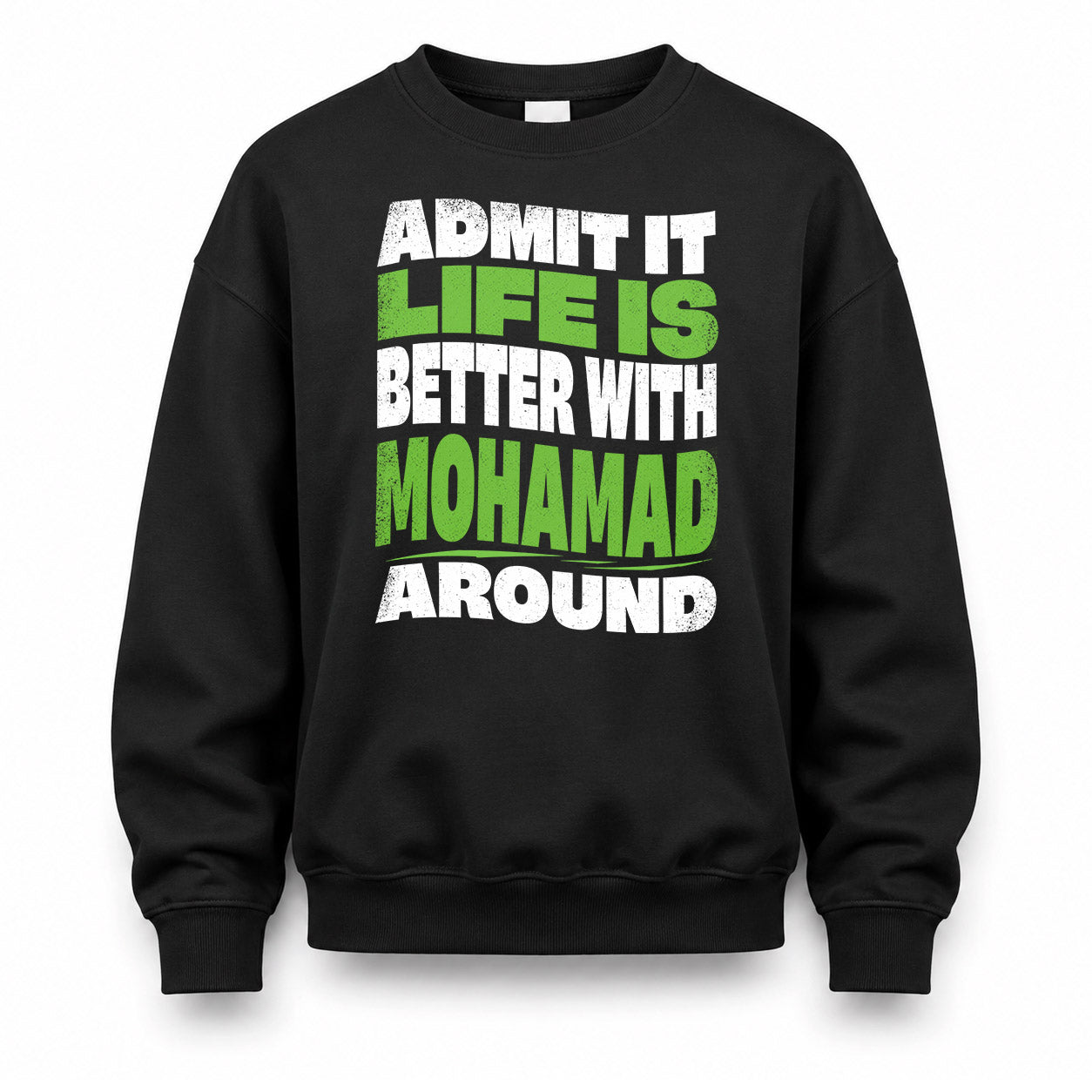 MOHAMAD HP99-K4-189 – Personalized Funny Quote Apparel “Admit It, Life Is Better With NAME Around”