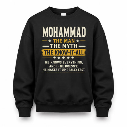 MOHAMMAD TM90-K04-125 - NAME Legendary Know-It-All Personalized Funny Shirt