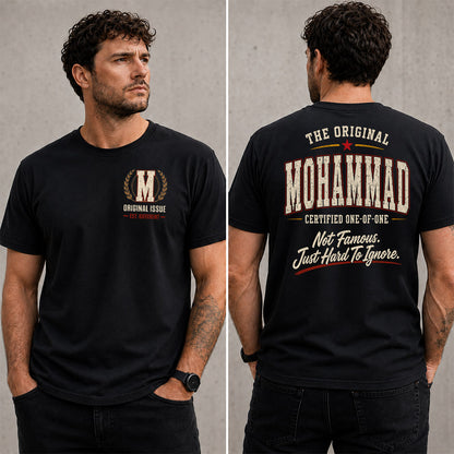 MOHAMMAD W68-F2-168 – Personalized Original Issue Apparel “The Original NAME Certified One-of-One"