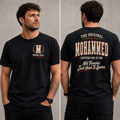 MOHAMMED W68-F2-168 – Personalized Original Issue Apparel “The Original NAME Certified One-of-One"